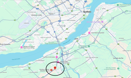 Site de service de Québec_carte_conteneurs experts