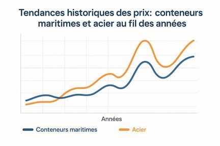 Tendances historiques des prix  conteneurs maritimes et acier au fil des années